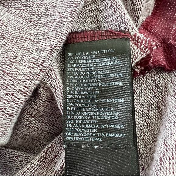 The North Face Heather Burgundy Red hoodie sweatshirt side slits NF0A3LHJ - Picture 5 of 5